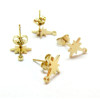 Boucles d' oreille, Puce Etoiles avec attache, Acier Inoxydable 304 finition Doré, placage IONIQUE