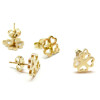 Boucles d’oreille Puce Trèfle avec attache et embouts – Acier Inoxydable 304 Doré IONIQUE