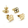 Boucles d' oreille, Puce Trèfle avec attache, Acier Inoxydable 304 finition Doré, placage IONIQUE