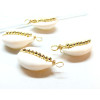 Pendentifs, Coquillage Cauri avec perles finition Doré 25mm