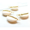 Pendentifs, Coquillage Cauri avec perles finition Doré 25mm