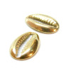 Pendentif  slide,  Intercalaire, forme Coquillage Cauri 19mm, Acier Inoxydable 304, finition doré à l'or fin 18K