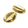 Pendentif  slide,  Intercalaire, forme Coquillage Cauri 19mm, Acier Inoxydable 304, finition doré à l'or fin 18K