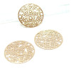 Estampes, connecteur filigrane, Medaillon Multi Fleurs 20mm, métal couleur Doré
