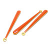 sequins médaillons résine style émaillés Biface Goutte très longue Orange 38 mm sur une base en métal dore