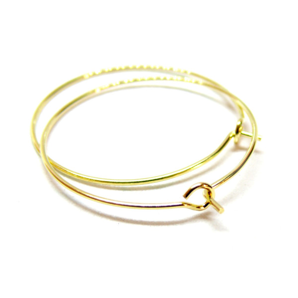 Boucles d'oreille, Créoles Tiges 20  par 0.8mm, Acier Inoxydable Chirurgical 316L, finition Doré à l'or fin 18K