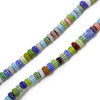 Perles Rondelles Verre 6 par 3mm, Verre Millefiori fait Main