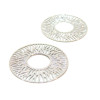 Estampes, connecteur filigrane, Medaillon Soleil 30mm, Laiton finition Argenté