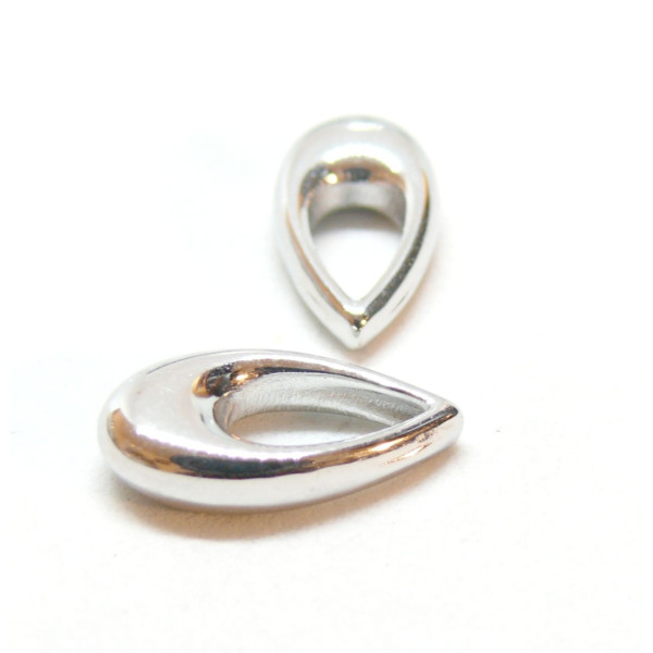 Pendentifs Goutte 16mm, Acier Inoxydable 304 finition Argenté