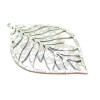 Pendentif, Feuille martelée 50mm, Acier Inoxydable 304, finition Argenté