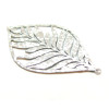 Pendentif, Feuille martelée 50mm, Acier Inoxydable 304, finition Argenté