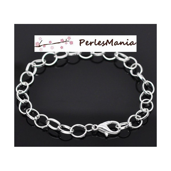 BRACELET 20cm CHAINE metal couleur ARGENT VIF