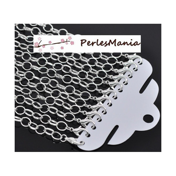 PAX 4 Bracelets 20cm CHAINE metal couleur ARGENT VIF