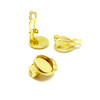 Supports de Boucles d'oreille clips 10mm,  Acier Inoxydable 316 finition Dore