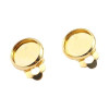 Supports de Boucles d'oreille clips 10mm,  Acier Inoxydable 316 finition Dore