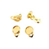 Supports de Boucles d'oreille clips 10mm,  Acier Inoxydable 316 finition Dore