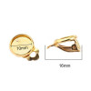 Supports de Boucles d'oreille clips 10mm,  Acier Inoxydable 316 finition Dore