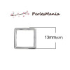 Pendentifs, connecteurs Anneaux  FORME CARRE 13mm, métal finition ARGENT V