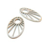 Pendentifs, Ovale soleil 20mm, Acier Inoxydable 316L, finition Argenté