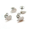 Boucles d'oreilles Clous, Puce Goutte 10mm, Martelé avec trou et embouts, Acier inoxydable 304, finition Argenté