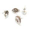 Boucles d'oreilles Clous, Puce Goutte 12mm, Martelé avec trou et embouts, Acier inoxydable 304, finition Argenté