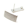 Boucles d'oreilles, Puce Rectangle Martelée 20mm, Acier inoxydable 304 finition Argenté