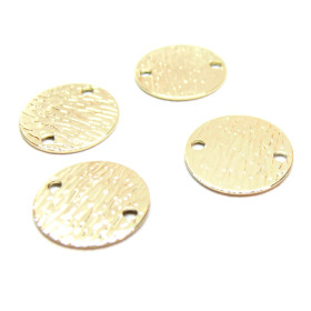 Connecteurs Cercle avec Stries 16mm, Laiton finition doré