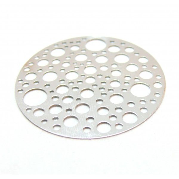 Estampes Bulles dans Cercle 40mm métal finition Argenté