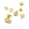 Boucles d'oreilles Clous, Puce Goutte 8mm, Stardust avec trou et embouts, Acier inoxydable 304, Doré Placage IONIQUE