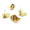 Boucles d’oreille Puce Goutte Martelée 12mm – Acier Inoxydable Doré à l'or fin 18K IONIQUE avec embouts