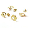 Boucles d' oreille, Puce Géométrique avec attache, Acier Inoxydable 304 finition Doré, placage IONIQUE