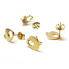 Boucles d' oreille, Puce Géométrique avec attache, Acier Inoxydable 304 finition Doré, placage IONIQUE