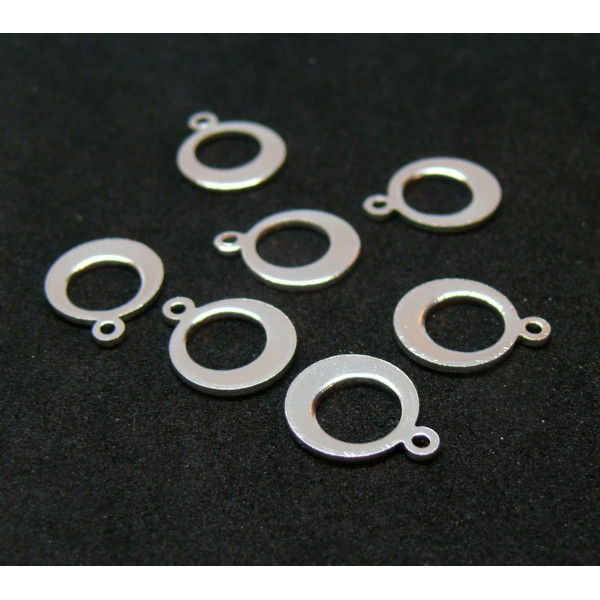Pendentifs Cercle, Laiton plaqué Argent 925