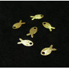 H11Y00323G PAX 6 Pendentifs petits POISSONS 8 par 4mm, Laiton finition Doré 24K