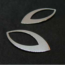 Pendentifs, breloques forme Géométrique Navette 47 mm, Acier Inoxydable finition Argent Platine