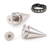 Sets de clous à visser, Rivets Punk, forme CONE rivets 25 par 9mm,  métal couleur Argent Platine