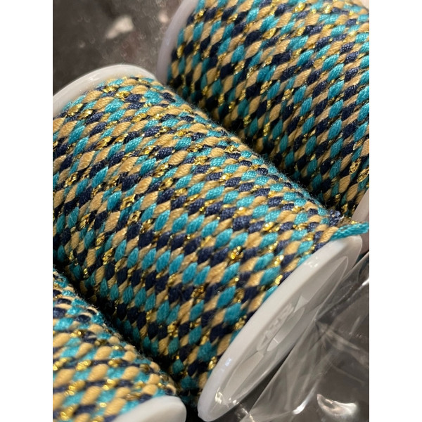 Cordon tressé, fil métallisé doré 1.5mm coloris D40