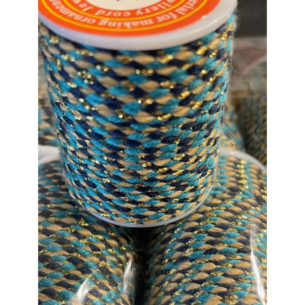 Cordon tressé, fil métallisé doré 1.5mm coloris D40