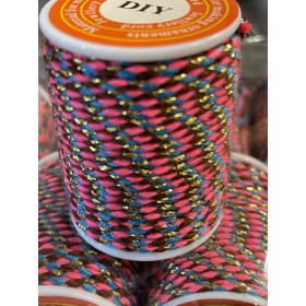 H11Z003 – Lot de 2 ou de 4 mètres de Cordon Tressé 1.5mm avec Fil Métallisé Doré – Coloris D31