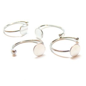 Supports de Bague plateau lisse 8mm, Acier Inoxydable 304 finition Argenté