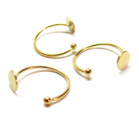 Supports de Bague plateau lisse 8mm, Acier Inoxydable 304 finition Doré