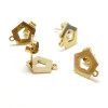 Boucles d' oreille, Puce Géométrique avec attache et embouts, Acier Inoxydable 304 finition Doré, placage IONIQUE