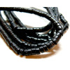 Perles RONDELLES, Heishi  4 par 2mm, Howlite Noir effet marbre