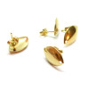 Boucles d' oreille, Puce Géométrique Navette avec trou et embouts, Acier Inoxydable 304 finition Doré