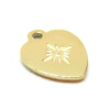Pendentif Coeur avec étoile 13.5mm, Acier Inoxydable 316L doré à l'or fin 18K, Placage IONIQUE