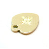 Pendentif Coeur avec étoile 13.5mm, Acier Inoxydable 316L doré à l'or fin 18K, Placage IONIQUE
