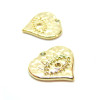 Pendentif grigri, Amulette, Coeur avec Oeil de la protection 15mm, Acier Inoxydable 316L doré à l'or fin 18K, Placage IONIQUE