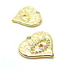 Pendentif grigri, Amulette, Coeur avec Oeil de la protection 15mm, Acier Inoxydable 316L doré à l'or fin 18K, Placage IONIQUE