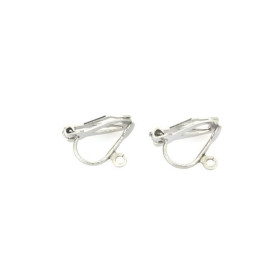Boucles d’oreilles clips avec anneau d’attache – Acier inoxydable 304 – Finition argentée