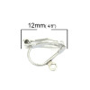 Boucles d’oreilles clips avec anneau d’attache – Acier inoxydable 304 – Finition argentée